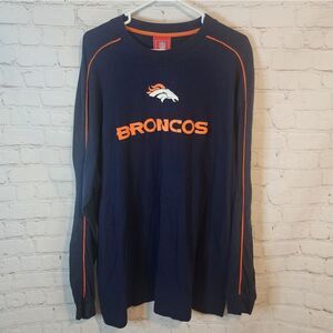 Men's NFL Denver Broncos Navy and Orange Sweater, Size XXL